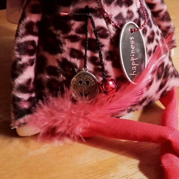 Hallmark LAUGHTER & Happiness Wish Sister/Friend Pretty Pink Leopard Shelf Doll - Picture 5 of 11